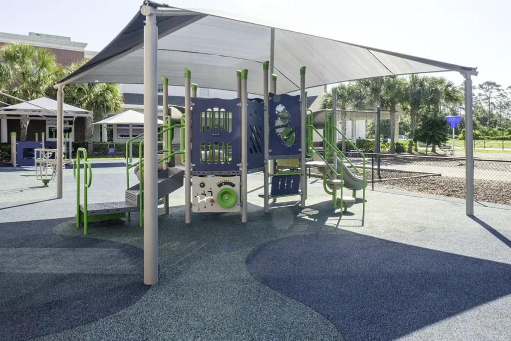 image of a shaded playground set